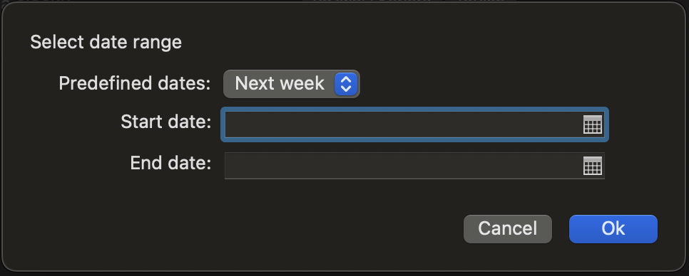 Estimate days form