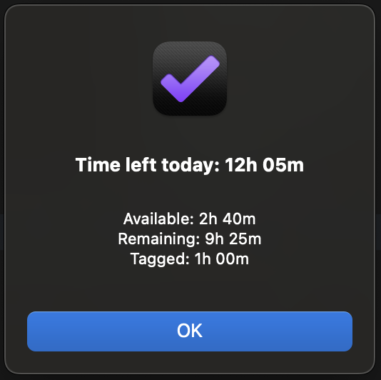 Left time today alert